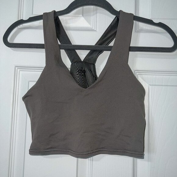 ALO Yoga Tops - Alo Yoga Real Airbrush Bra Tank Grey Size S